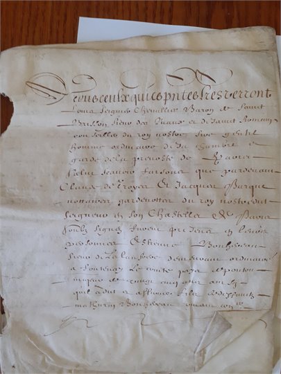 contract de mariage  1638