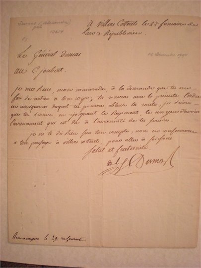 Письмо генерала Дюма