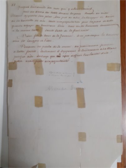 A.Dumas  manuscrit "La Comtesse de Charny"