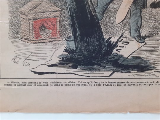 Caricature Dumas-fils (Le Voltaire, 1880)