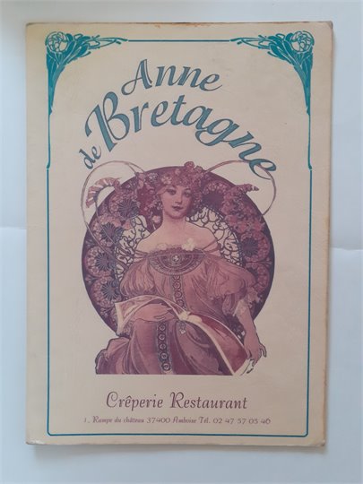 Menu crepeterie restaurant "Anne de Bretagne"