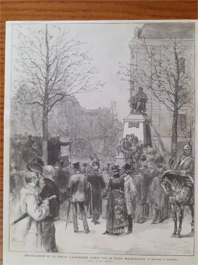 Inauguration de la statue d'Alexandre Dumas