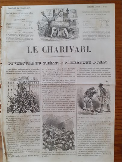 Le Charivari   Ouverture du Theatre Alexandre Dumas