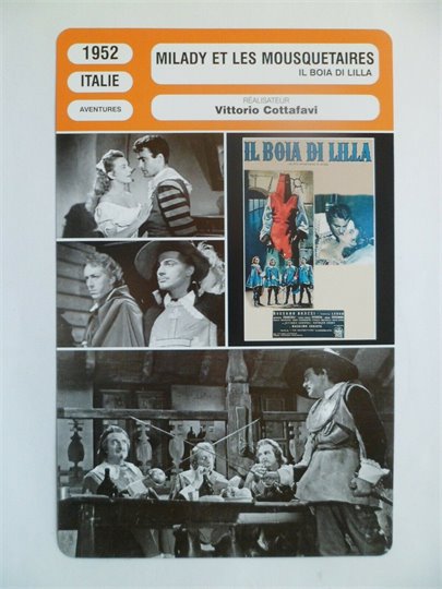 CARTE FICHE CINEMA 1952 MILADY ET LES MOUSQUETAIRES