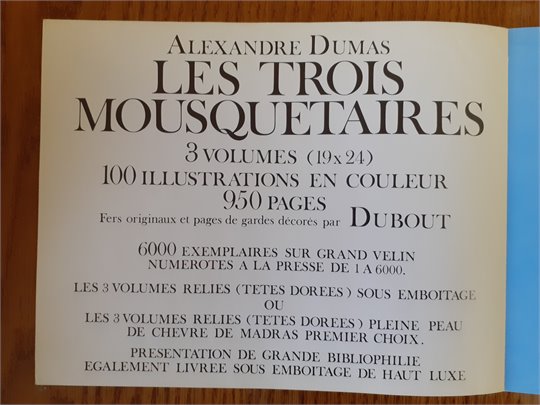 DUBOUT Albert  Deux prospectus des Trois Mousquetaires