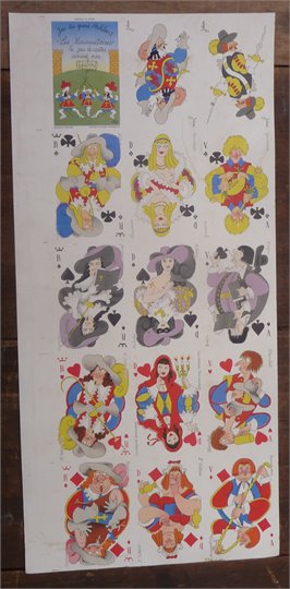 AFFICHE JEU DE CARTES Dubout, Mousquetaires