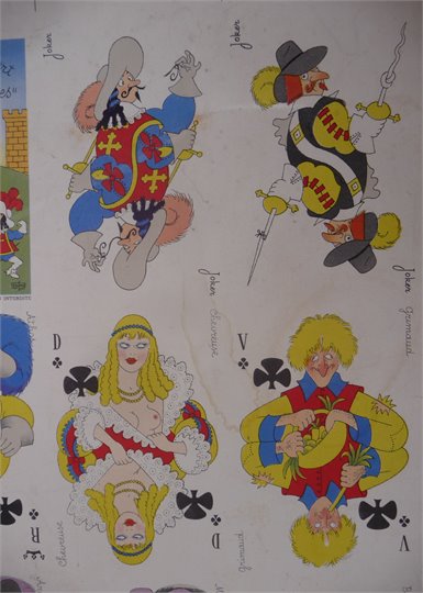 AFFICHE JEU DE CARTES Dubout, Mousquetaires