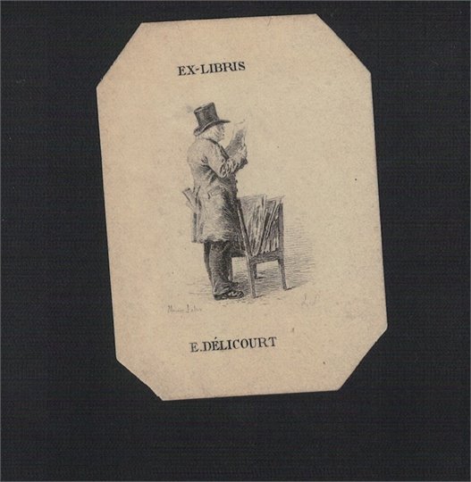 Ex Libris Bookplate: Délicourt by Maurice Leloir