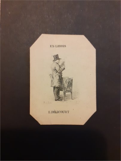 Ex Libris Bookplate: Délicourt by Maurice Leloir