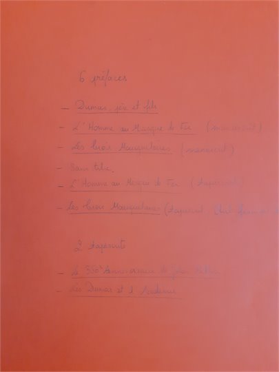 [DUMAS (A.)]. MAUROIS (A.).  Les Trois Dumas. Manuscrit.