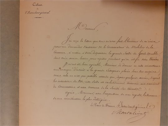 L. S. de Montalivet à Alexandre Dumas (18/9/1846)