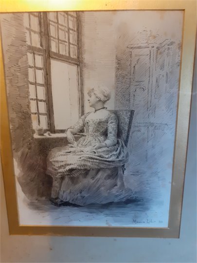 LELOIR Maurice  Portrait de jeune femme à la fenêtre