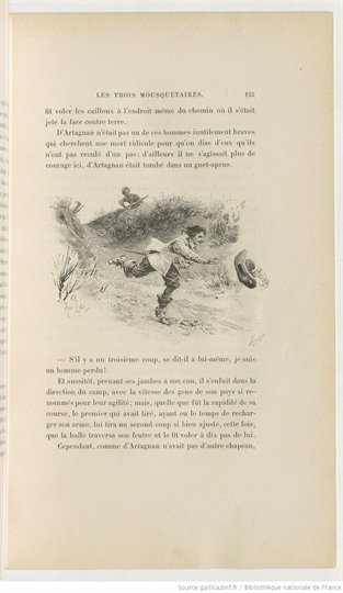 M.Leloir dessin pour "Les Trois Mousquetaires" (d'Artagnan et chapeau)   2