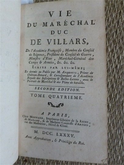 Vie du MARECHAL Duc de VILLARS (t.4)