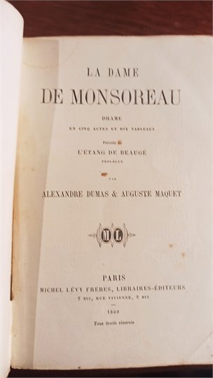 Auguste Maquet Alexandre Dumas La dame de Monsoreau