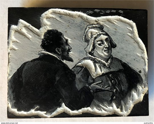 scène du roman d'Alexandre Dumas La dame de Monsoreau gravure sur bois