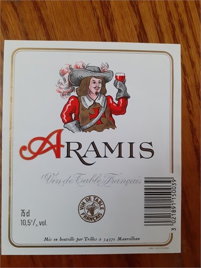 Eticette de vin Aramis