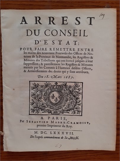 Arrest du Conceil (18.3.1687)