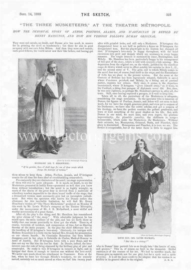 1898 Three Musketeers At Theatre Metropole Heslewood Gayer Macka