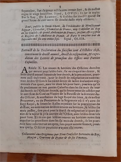 Recueil de Declarations (21/2/1673)