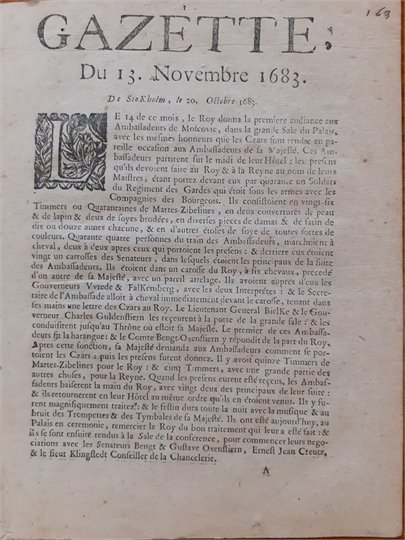 Gazette (13/11/1683)