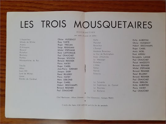 Les Trois Mousquetaires (Theatre de la Porte St Martin)