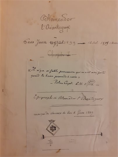 M.MAINDRON Blancador l’Avantageux. Manuscrit (+Leloir)   2