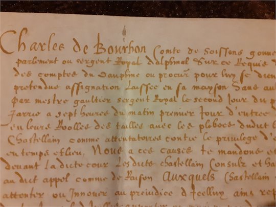 PS [Charles de Bourbon, comte de Soissons]