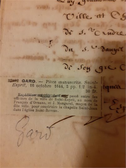 Gard  P.S. (1644, Francois d'Ornanj, et J.Mangarel, )
