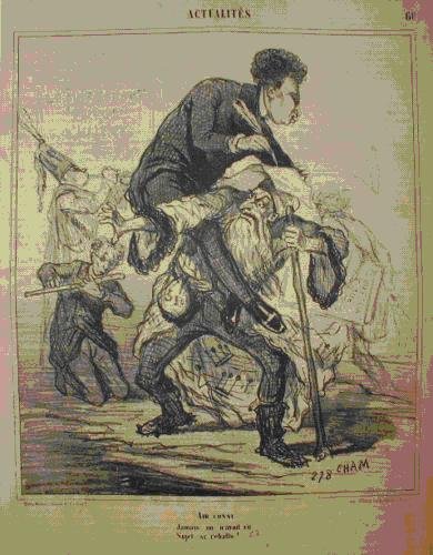 Litho caricature 1853 A.Dumas - Le Juif Errant