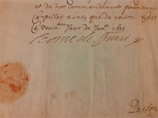 Duc de Guis prince de Joinville  PS 1655 + Colbert