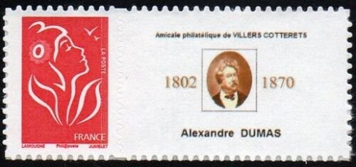 TIMBRE AUTOADHÉSIF PERSONNALISÉ  ALEXANDRE DUMAS