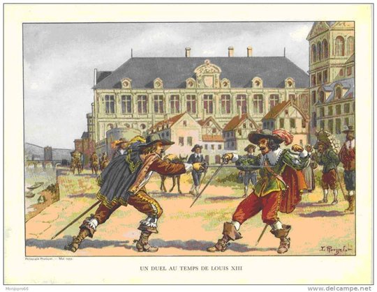 Gravure de Louis XIII et Richelieu – Un duel au temps de Louis XIII