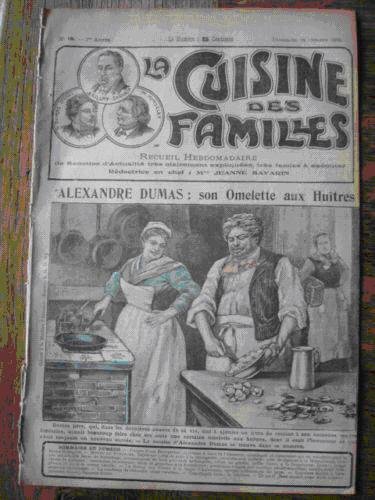 Cuisine des familles A.Dumas:son omelette aux huitres octobre1905 n°18