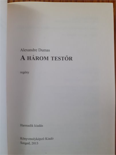 A.Dumas  A harom testor (Les Trois Mousquetaires, румынский)