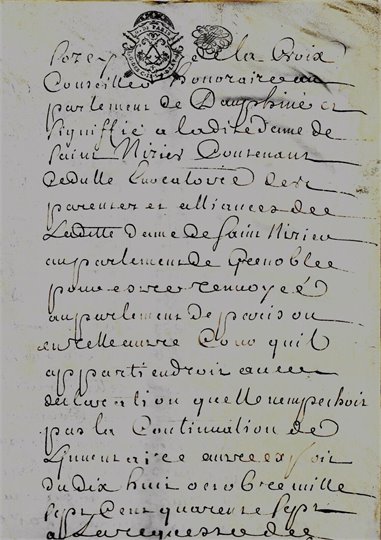 Parchemin procès De MICHEL De SOZAY De ROCHEFORT & DE LA COSTE De ST-NIHIER