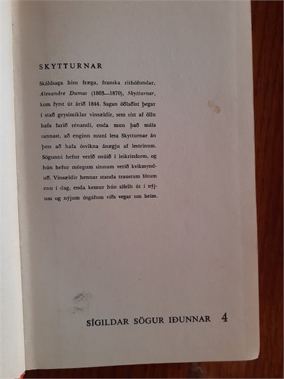 A.Dumas  Skytturar  (Les Trois Mousquetaires, islandaise)