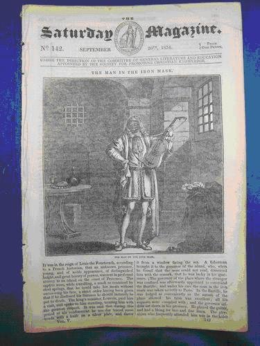 The Saturday Magazine -Man in the Iron Mask 1834