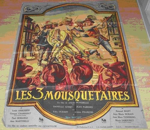 Les Trois Mousquetaires affiche cinema (Marchal, Bourvil)