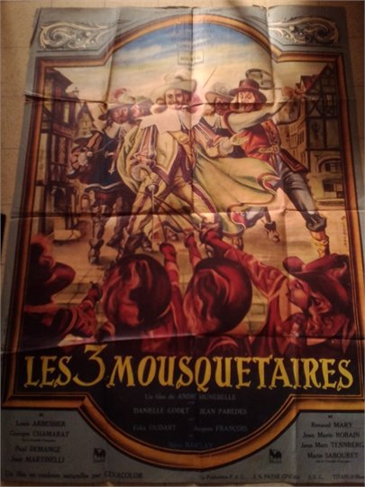 Les Trois Mousquetaires affiche cinema (Marchal, Bourvil)