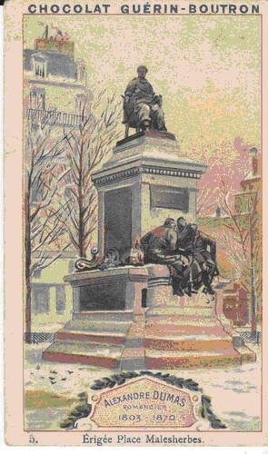 Chocolat Guerin-Boutron Statue A. Dumas pere, place Malesherbes