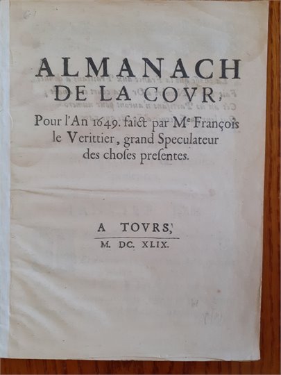 Mazarinade (Almanach de la Cour,1649)