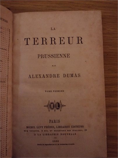 Dumas  La terreur Prussienne 2tt.