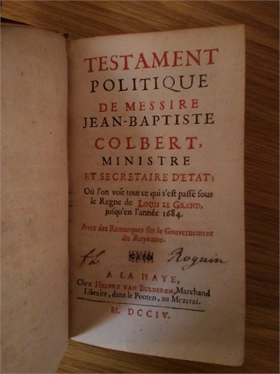 Sandras  Testament politique de m. Colbert