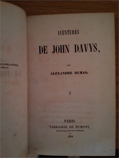 Dumas   Aventures de John Davis (t.1)