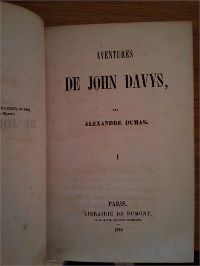 Dumas   Aventures de John Davis (t.1)