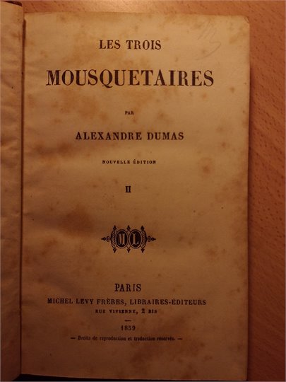 Dumas  Les trois mousquetaires (2t., 1859)