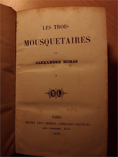 Dumas  Les trois mousquetaires (2t., 1850)