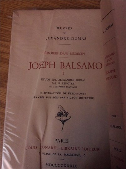Dumas  Memoires d'un medecin Joseph Balzamo