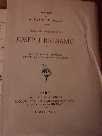 Dumas  Memoires d'un medecin Joseph Balzamo